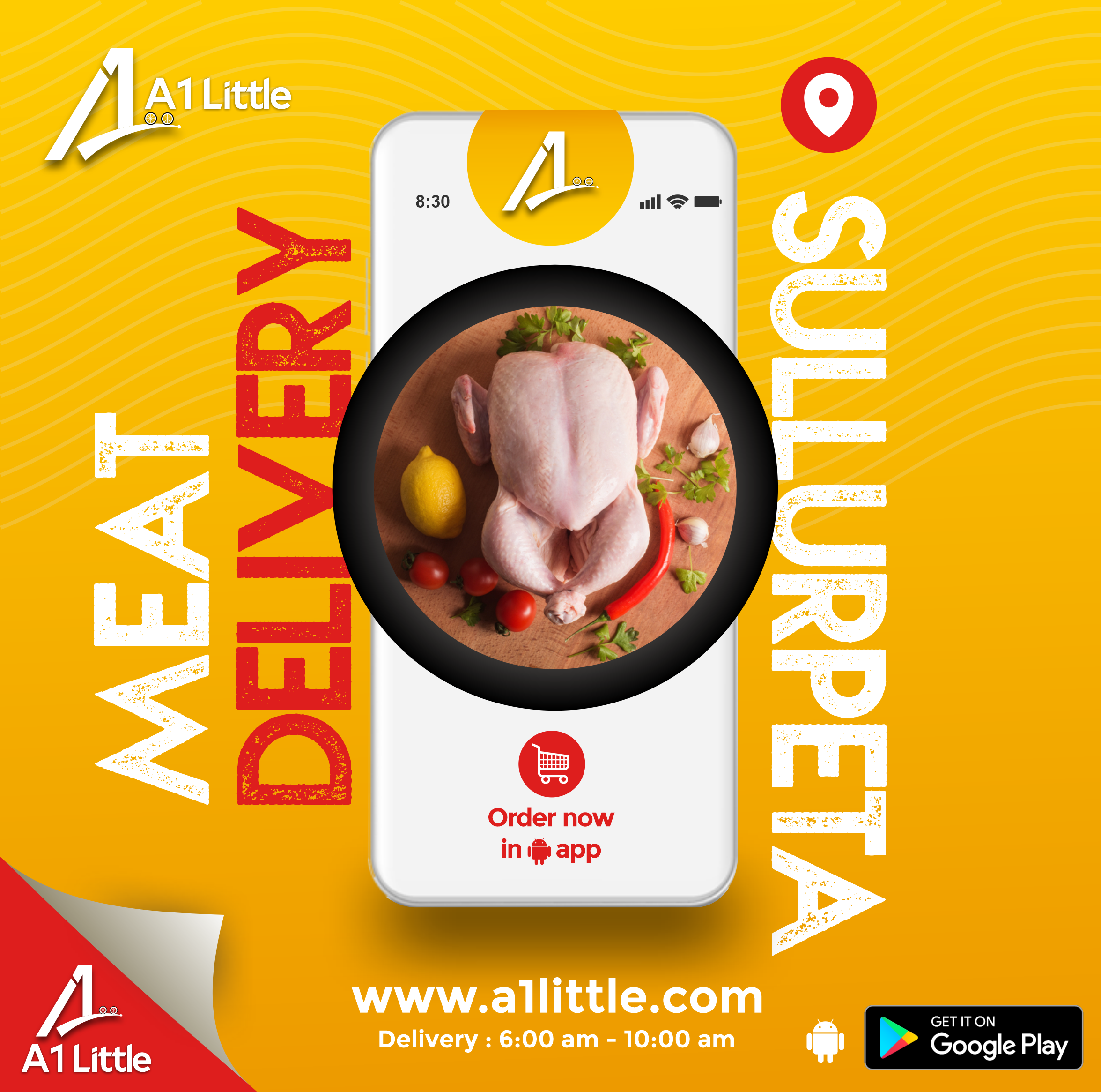 <b> A1 Little social media banner, it is a online meat delivery app  </b> 